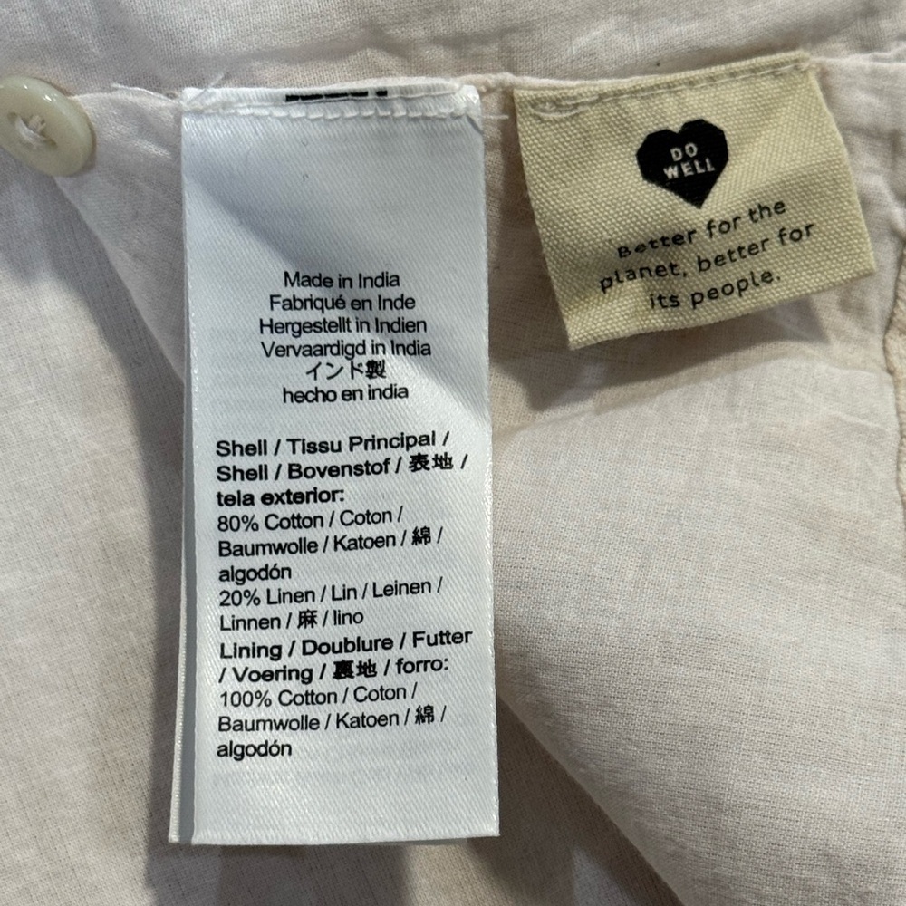 Madewell Womens Cream Midi Dress Puff-Sleeves Button-Wrap Size 10 - Picture 8 of 10